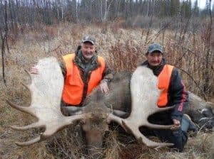 Big Sand Lake Lodge Guide Murdock Spence and Guest Jeff Worman with 61 ” Moose