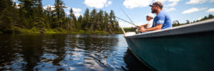 fishing for pike on a lake in canada