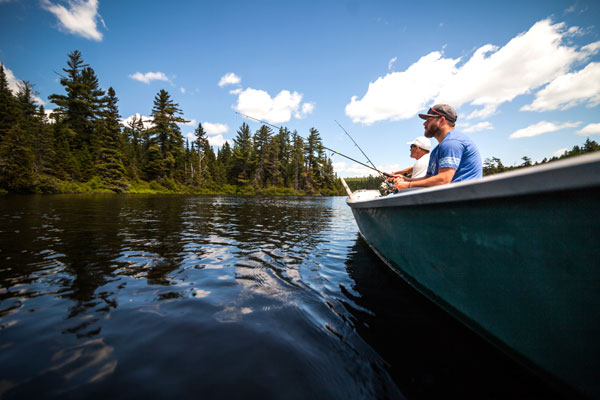 fishing for pike on a lake in canada